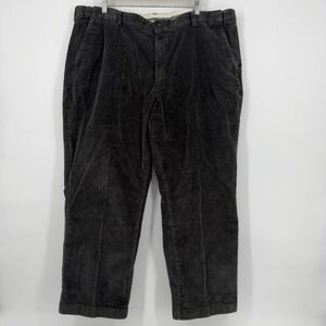 LL Bean Comfort Waist Corduroy Pants Mens 46W x 29L Gray Cotton Spandex